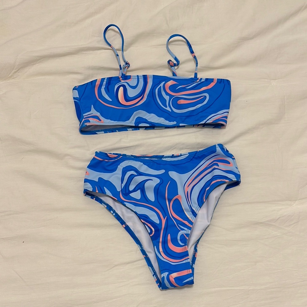 Blue and Pink Swirl Bikini
